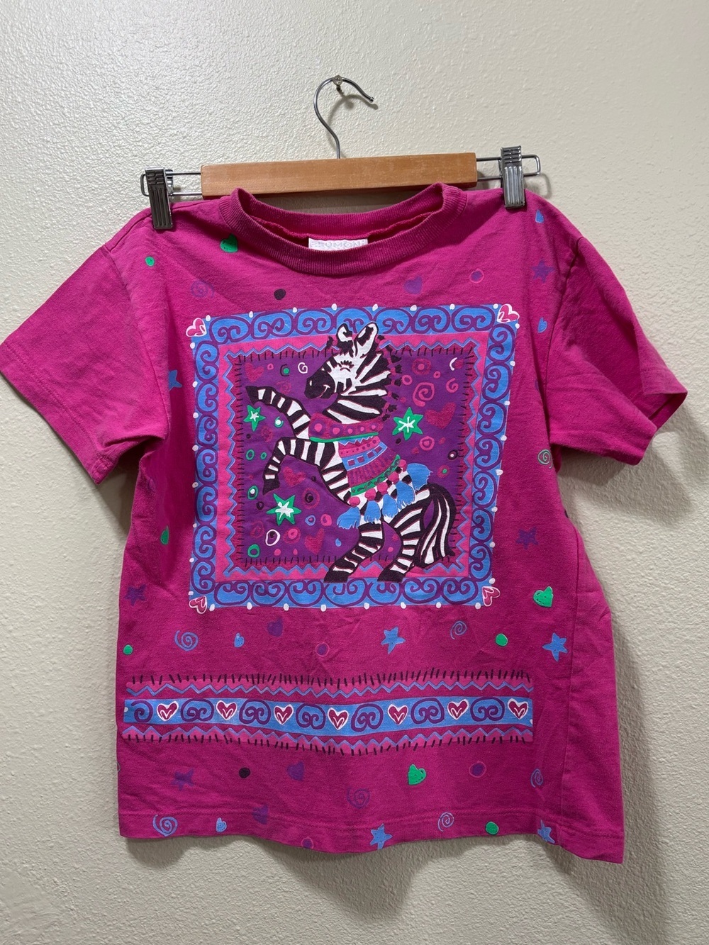 Spumoni by Franco Pink cotton baby zebra graphic tee